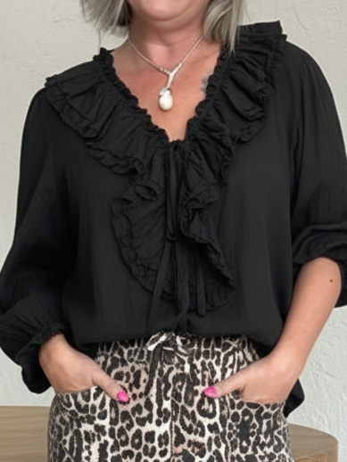 Elvira | Blusa Romántica de Lino y Algodón