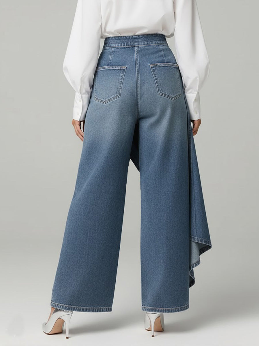 Jeans de Mujer de Cintura Alta, Corte Relajado y Pierna Ancha