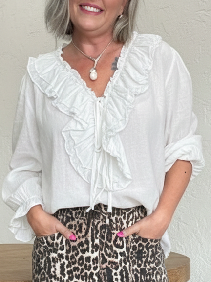 Elvira | Blusa Romántica de Lino y Algodón