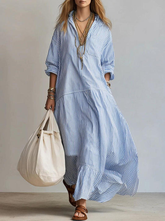 Helena | Vestido Casual de Rayas Suelto