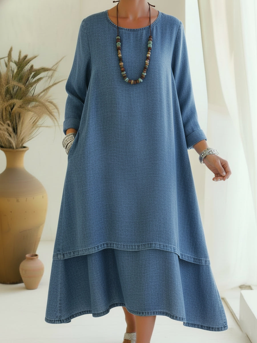 Luciana | Vestido de Mezclilla Elegante con Doble Capa
