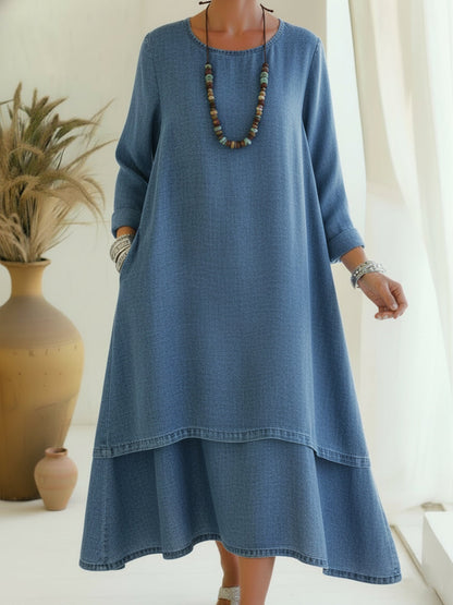 Luciana | Vestido de Mezclilla Elegante con Doble Capa