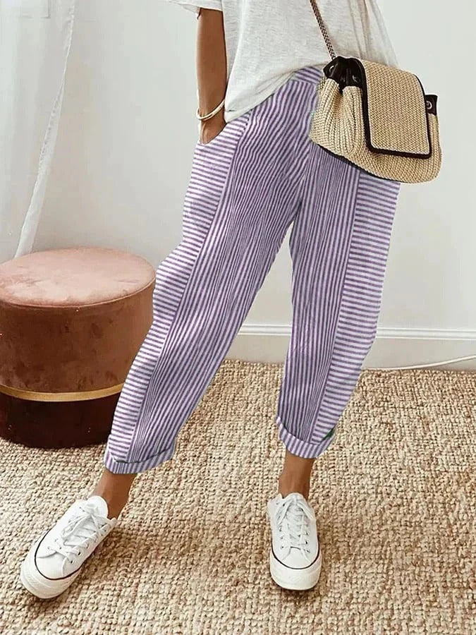 Luna™ – Pantalones de Confort a Rayas