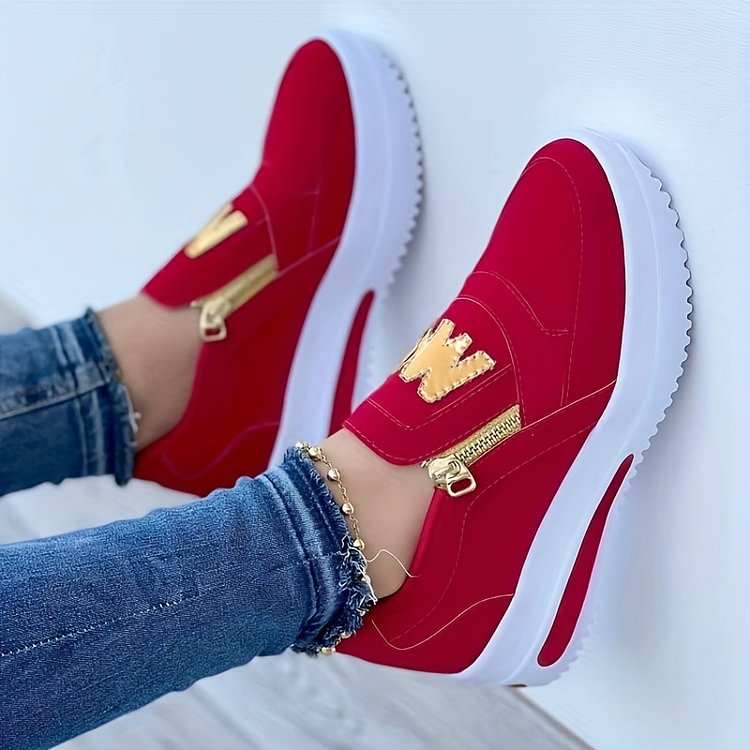 Zapatos Slip-On para Damas – Cómodos zapatos de ocio y deportivos con cremallera