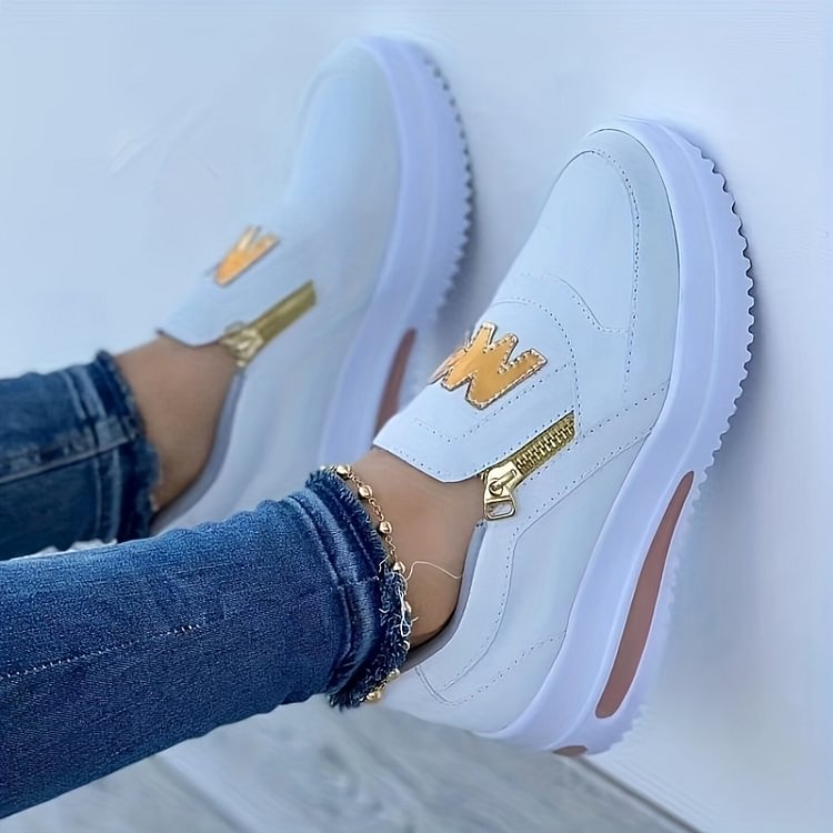 Zapatos Slip-On para Damas – Cómodos zapatos de ocio y deportivos con cremallera