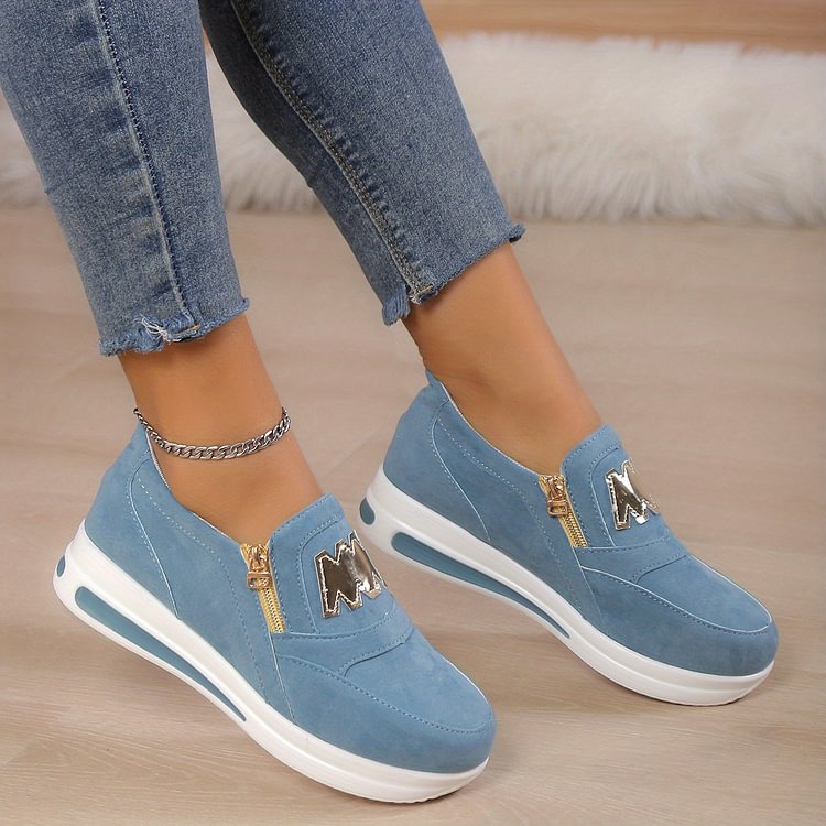 Zapatos Slip-On para Damas – Cómodos zapatos de ocio y deportivos con cremallera