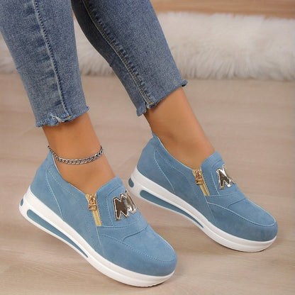 Zapatos Slip-On para Damas – Cómodos zapatos de ocio y deportivos con cremallera