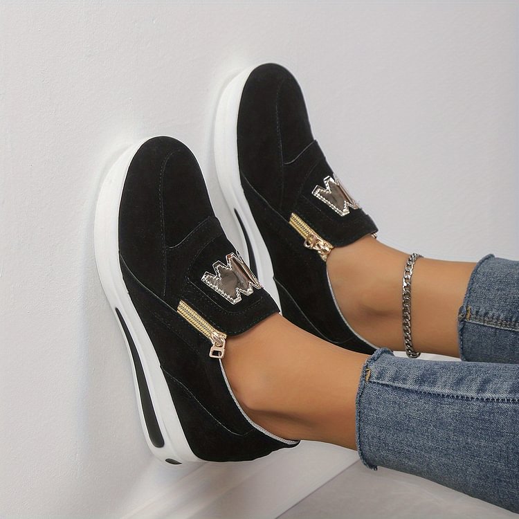 Zapatos Slip-On para Damas – Cómodos zapatos de ocio y deportivos con cremallera