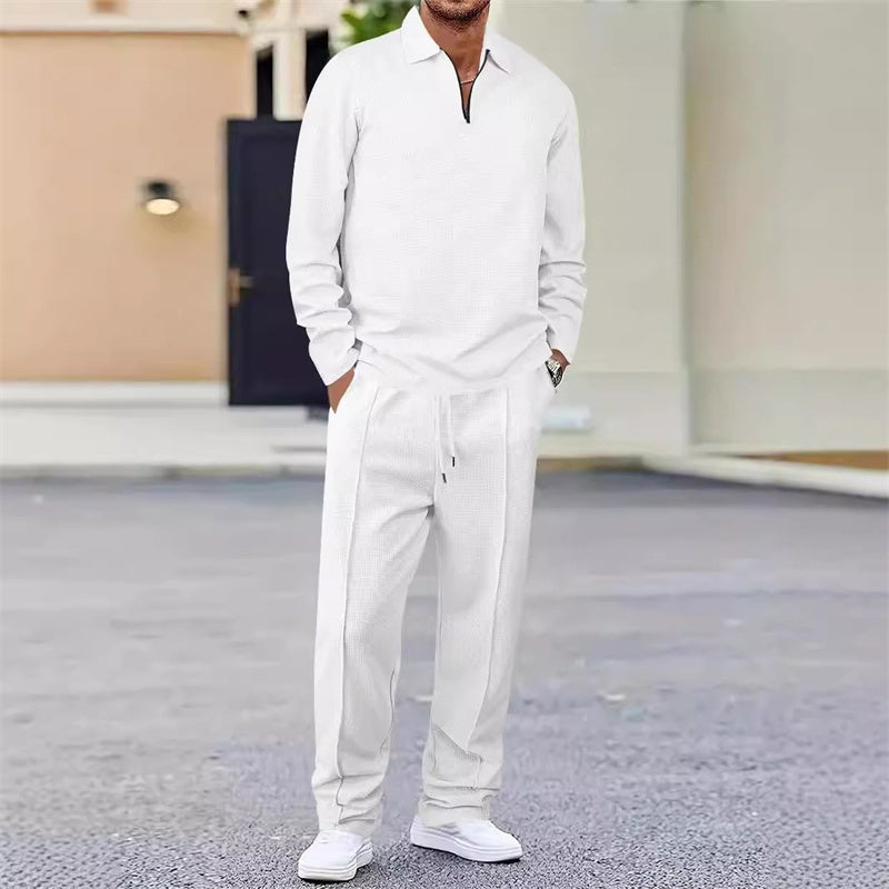 Damián | Conjunto de Sudadera Waffle y Pantalón Recto