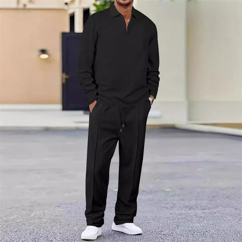 Damián | Conjunto de Sudadera Waffle y Pantalón Recto