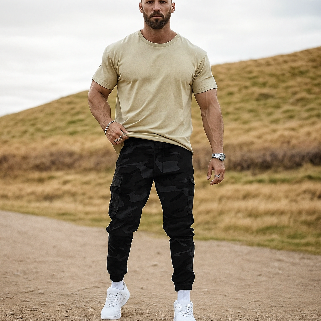 Pantalones de trabajo tácticos resistentes – Mezcla de nylon y algodón, muchos bolsillos funcionales y perfectos para trabajos al aire libre