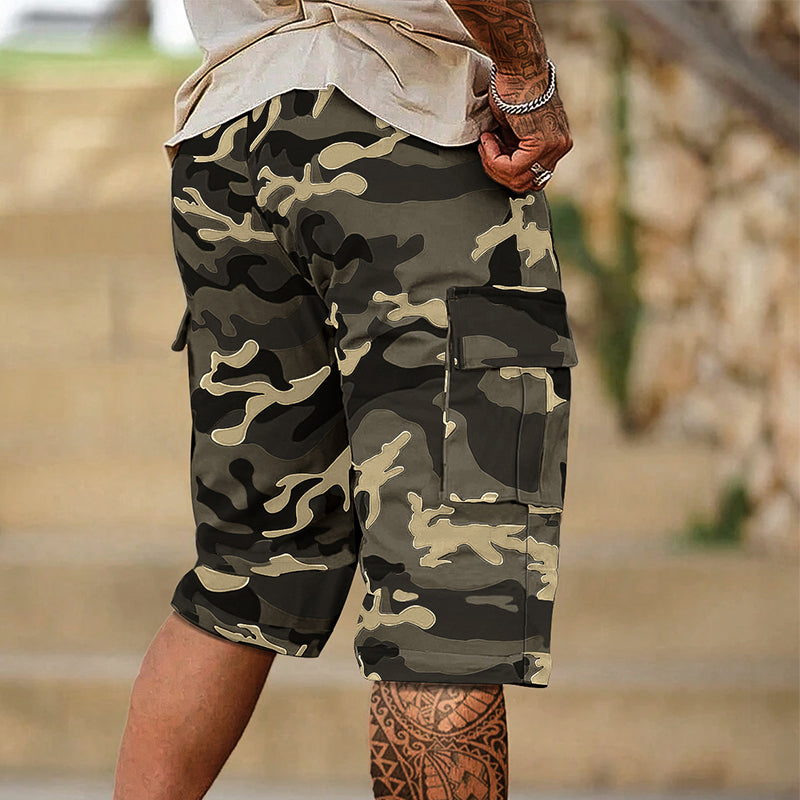 Pantalones Cortos Cargo de Camuflaje para Hombre