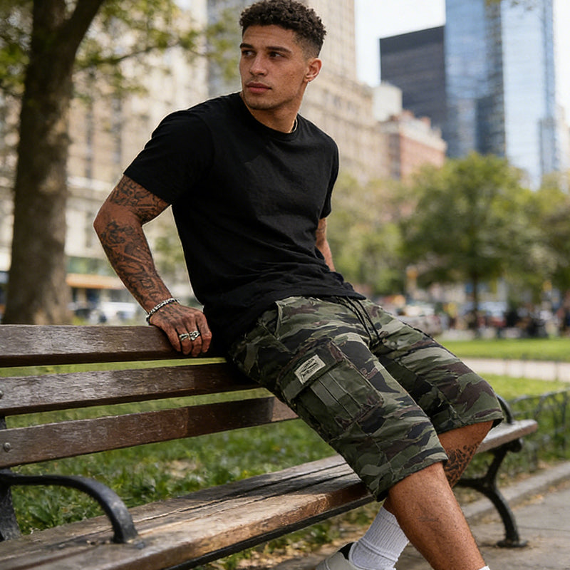Pantalones Cortos Cargo de Camuflaje para Hombre
