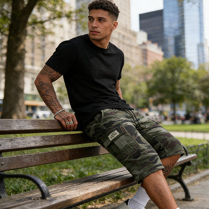 Pantalones Cortos Cargo de Camuflaje para Hombre