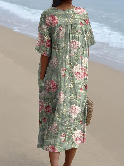 Vestido Floral Vintage Elegante